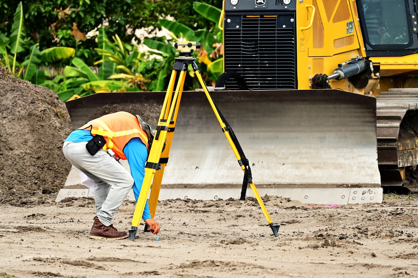 Professional surveying instrument used in the field